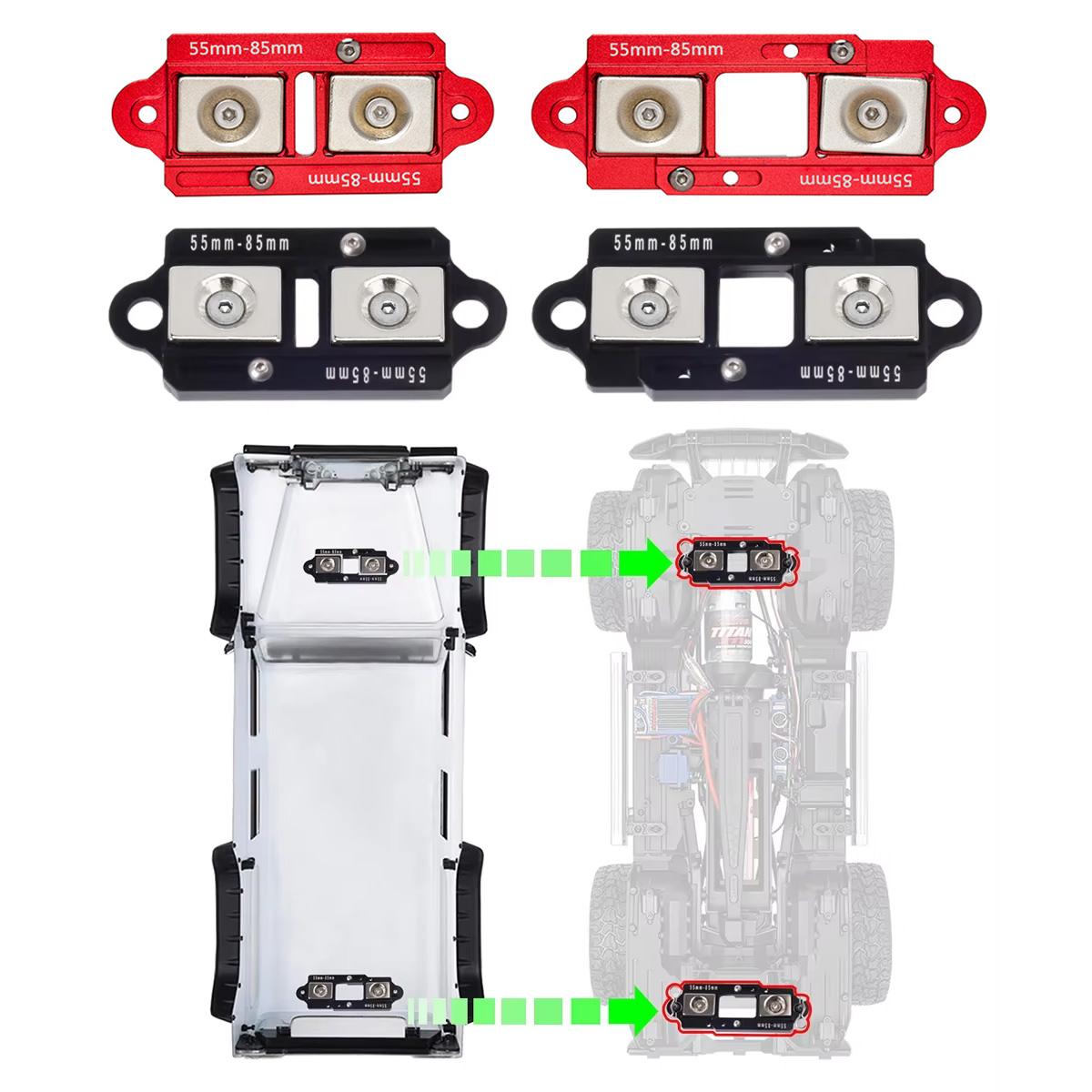 Body Shell Rc - 4 Uds 55-85mm postes magnéticos ajustables