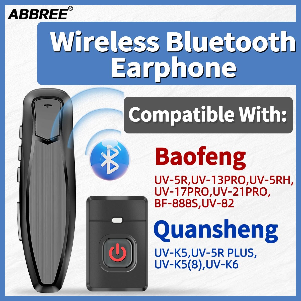 Rc Drift Car Brushless - ABBREE auriculares inalámbricos Bluetooth PTT auricular