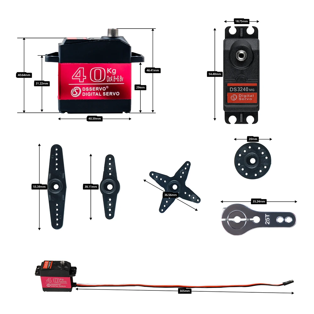 40KG Dsservo DS3240 alto par D - Rc Hobby Shops reseña y precio