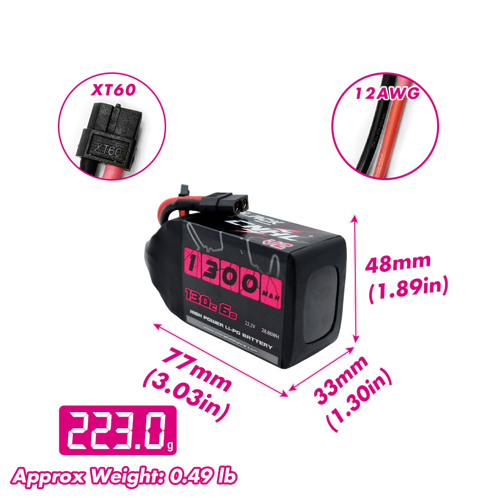2 Baterías Lipo CNHL 6S 22.2V  - Hobby Rc Quadcopters & Multirotors reseña y precio