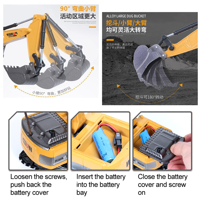 Excavadora RC de 2,4 Ghz, 6 ca - Rc Excavator Hobby reseña y precio