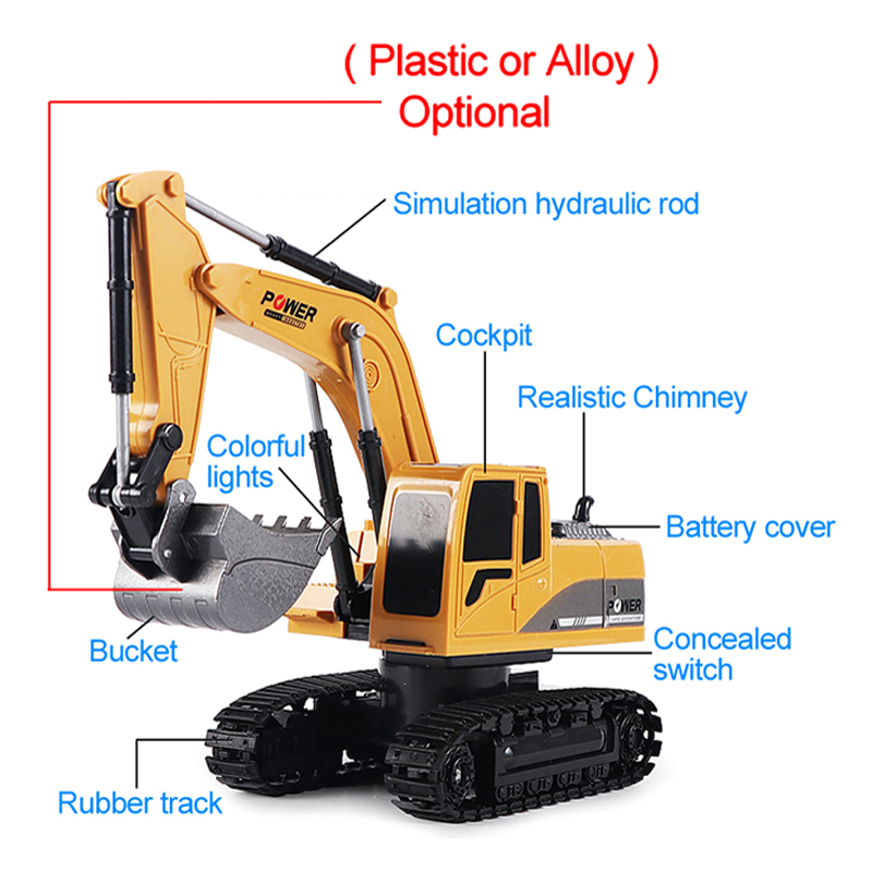 Excavadora RC de 2,4 Ghz, 6 ca - Rc Excavator Hobby reseña y precio